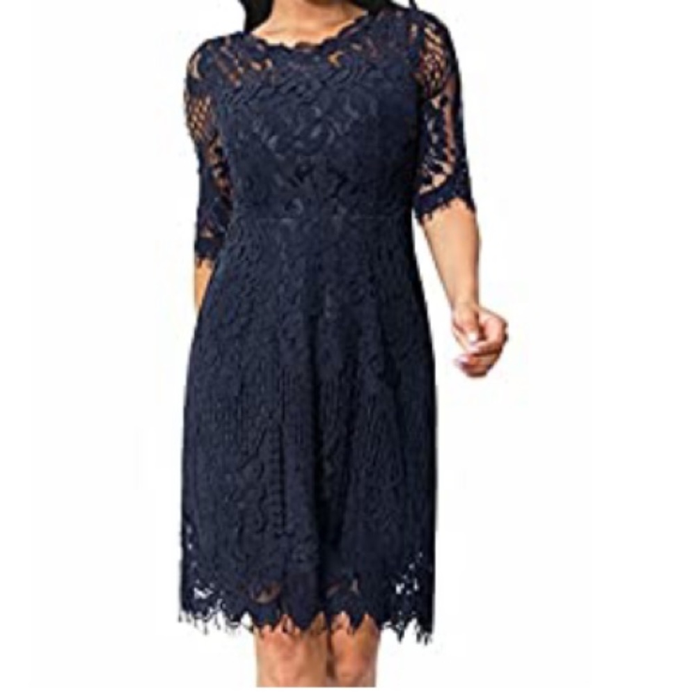 NWT- Women’s Navy Blue Lace Dress Size Medium